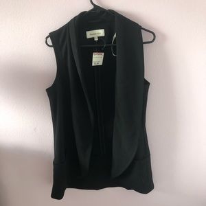 BLACK SLEEVELESS CARDIGAN